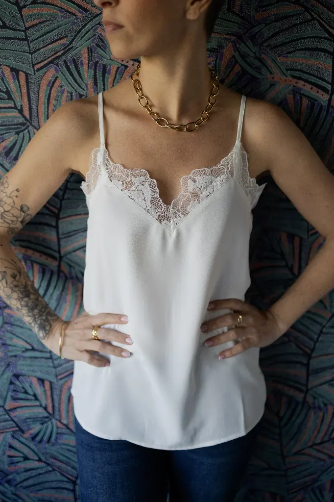 [CIF-UNI-haut6039-4] Top Terry  (Beige, S)