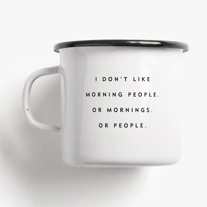  Tasse en émail/Morning People