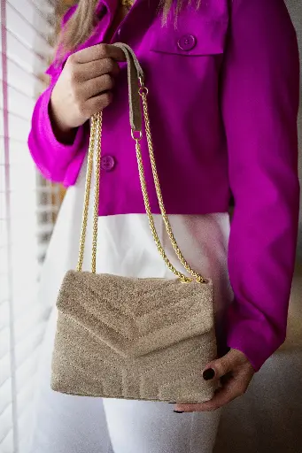 [AMST TEATRO - Celine Suede zand 04 L547 210000013332.1950​] Sac Roulia - beige  