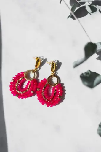 [DUSS Bijoux- Earring fuchsia] Boucles Loane
